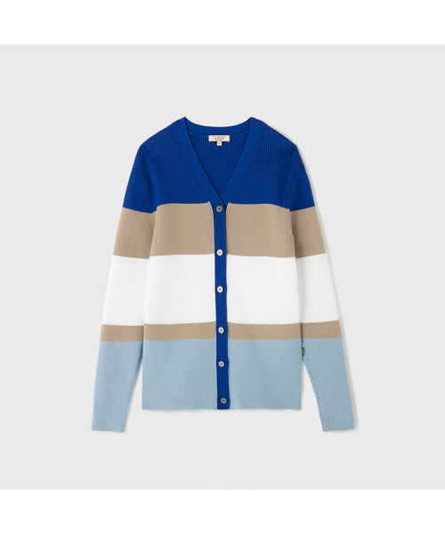 AIGLE(エーグル)の「W CB ビックストライプカーデ(ニット/セーター・レディース・レッド/ブルー・SMALL/MEDIUM/LARGE)」の7枚目の写真