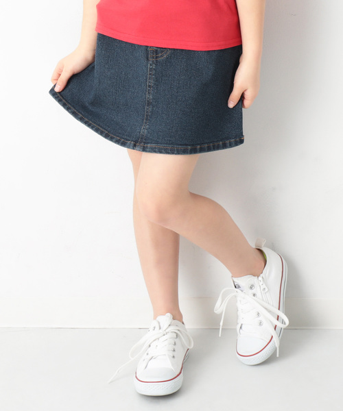 devirock（デビロック）の「デニムスカート（デニムスカート・キッズ・ネイビー/サックスブルー/ブルー系その他/ワンウォッシュ・110cm/100cm/120cm/130cm/140cm/150cm/160cm）」の4枚目の写真