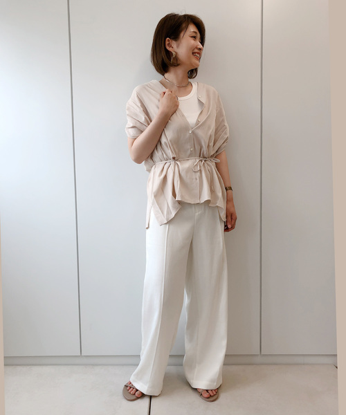 DouDou（ドゥドゥ）の「タックフレンチブラウス（シャツ/ブラウス・レディース・オフホワイト/ベージュ/モカ・FREE）」の6枚目の写真