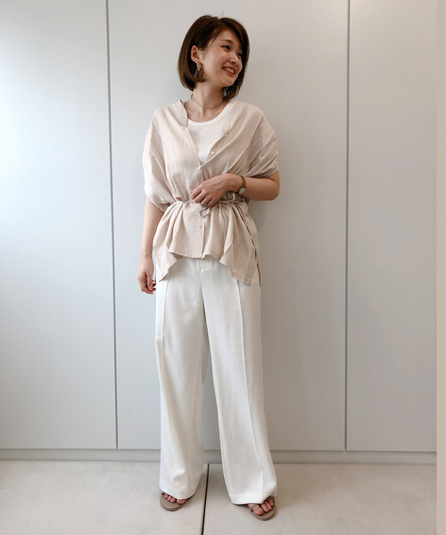 DouDou（ドゥドゥ）の「タックフレンチブラウス（シャツ/ブラウス・レディース・オフホワイト/ベージュ/モカ・FREE）」の8枚目の写真