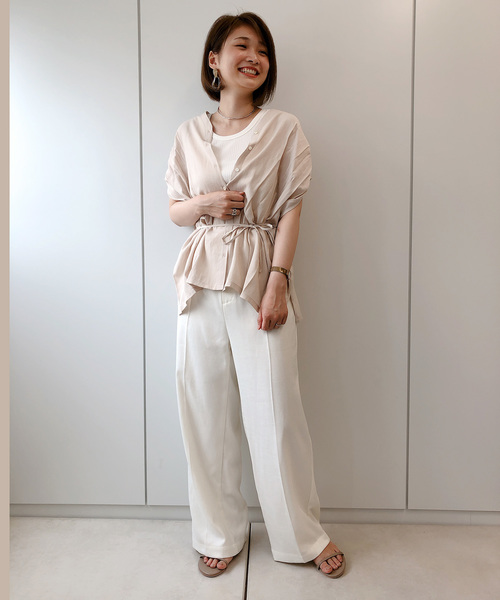 DouDou（ドゥドゥ）の「タックフレンチブラウス（シャツ/ブラウス・レディース・オフホワイト/ベージュ/モカ・FREE）」の10枚目の写真