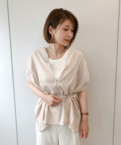 DouDou（ドゥドゥ）の「タックフレンチブラウス（シャツ/ブラウス・レディース・オフホワイト/ベージュ/モカ・FREE）」の11枚目の写真