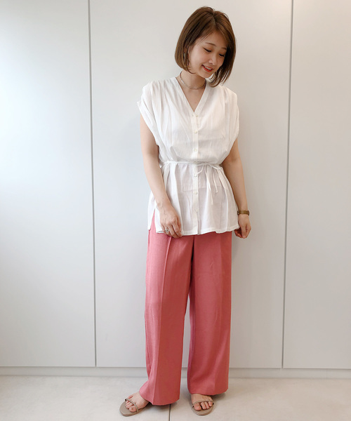 DouDou（ドゥドゥ）の「タックフレンチブラウス（シャツ/ブラウス・レディース・オフホワイト/ベージュ/モカ・FREE）」の13枚目の写真