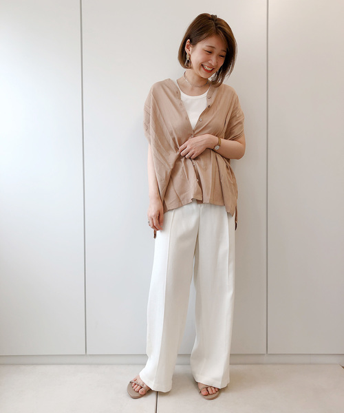 DouDou（ドゥドゥ）の「タックフレンチブラウス（シャツ/ブラウス・レディース・オフホワイト/ベージュ/モカ・FREE）」の20枚目の写真