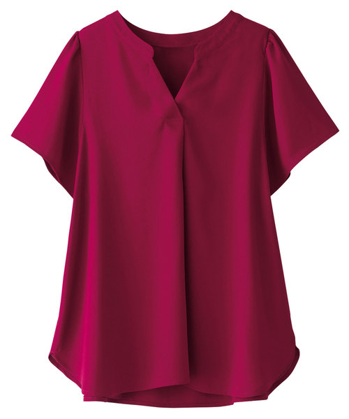 BELLUNA(ベルーナ)の「タック使いジョーゼット素材ブラウス(シャツ/ブラウス・レディース・イエロー/ネイビー/ホワイト系その他/レッド系その他/ブルー系その他・MEDIUM/LARGE/SMALL/X-LARGE/XX-LARGE/XXX-LARGE/XXXX-LARGE)」の5枚目の写真