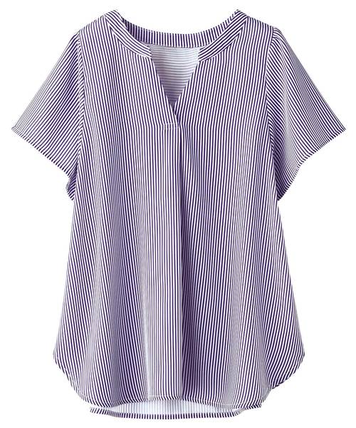 BELLUNA(ベルーナ)の「タック使いジョーゼット素材ブラウス(シャツ/ブラウス・レディース・イエロー/ネイビー/ホワイト系その他/レッド系その他/ブルー系その他・MEDIUM/LARGE/SMALL/X-LARGE/XX-LARGE/XXX-LARGE/XXXX-LARGE)」の6枚目の写真