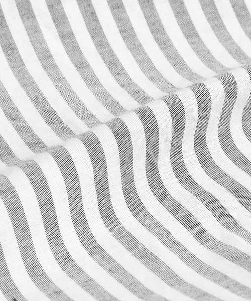 MinoriTY（マイノリティ）の「ストライプ×無地前後切り替え半袖シャツ ビッグシルエット（シャツ/ブラウス・メンズ・ホワイト系その他/ブラック系その他/ベージュ系その他・M/L）」の9枚目の写真