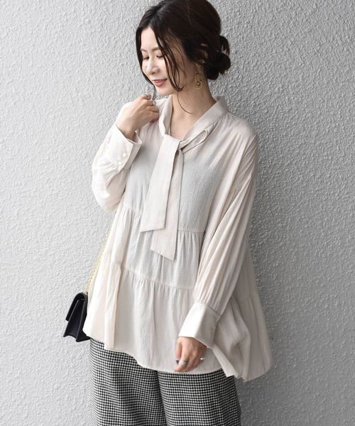 Khaju（カージュ）の「Khaju:ボウタイチュニックブラウス◇（シャツ 