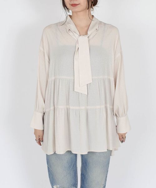 Khaju（カージュ）の「Khaju:ボウタイチュニックブラウス◇（シャツ 