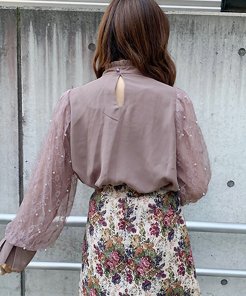 apres jour(アプレジュール)の「パールレースハイネックブラウス【ZOZOTOWN限定アイテム】(シャツ/ブラウス・レディース・ブラック/オフホワイト/モカ・フリー)」の7枚目の写真