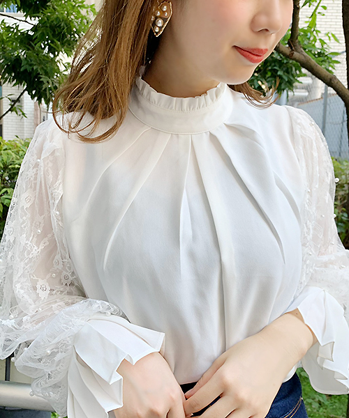 apres jour(アプレジュール)の「パールレースハイネックブラウス【ZOZOTOWN限定アイテム】(シャツ/ブラウス・レディース・ブラック/オフホワイト/モカ・フリー)」の16枚目の写真