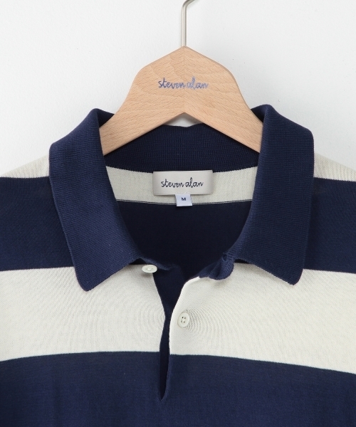 BEAUTY&YOUTH UNITED ARROWS（ビューティーアンドユースユナイテッドアローズ）の「＜steven alan＞14G BOR POLO KNIT/ﾎﾟﾛｼｬﾂ（ポロシャツ・メンズ・ネイビー・MEDIUM/SMALL/LARGE/X-LARGE）」の3枚目の写真