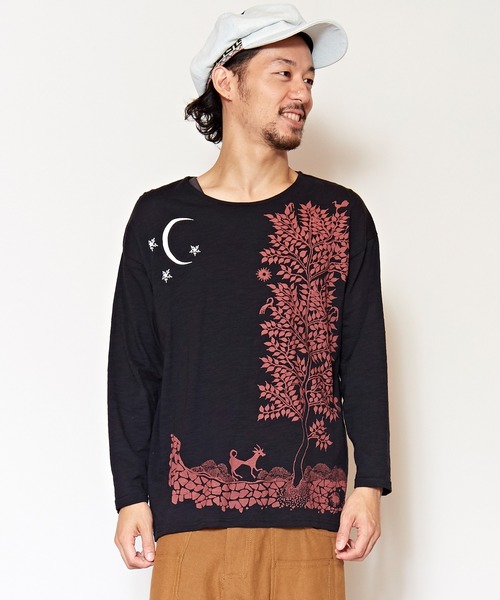 チャイハネ Yul ミティラー画プリントメンズtシャツ Tシャツ カットソー チャイハネ チャイハネ のファッション通販 Zozotown