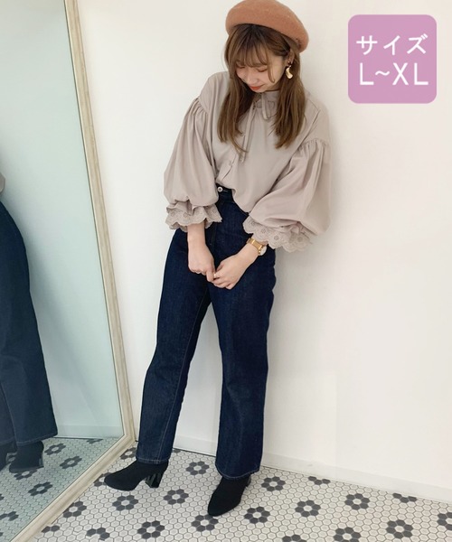 apres jour(アプレジュール)の「【大きいサイズ】袖ボリュームレースブラウス【ZOZOTOWN限定アイテム】(シャツ/ブラウス・レディース・ベージュ/アイボリー/モカ・X-LARGE)」の14枚目の写真