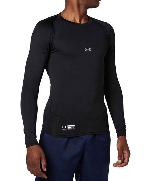 UNDER ARMOUR(アンダーアーマー)の「UAヒートギアアーマー コンプレッション ロングスリーブ クルーネック シャツ(ベースボール/メンズ)(Tシャツ/カットソー・メンズ・ホワイト/ブラック/ネイビー/ロイヤルブルー/レッド/ブルー・MD/XL/LG/XXL/SM/3XL)」の7枚目の写真