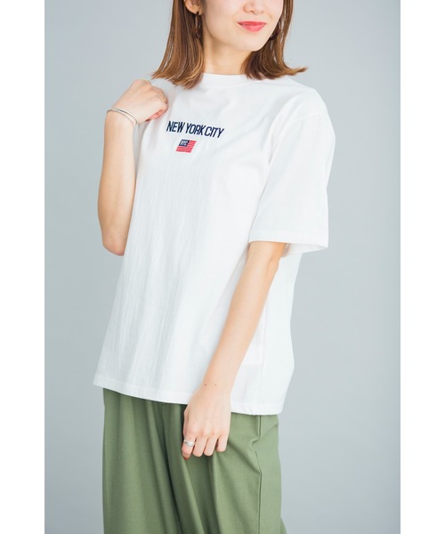 prose verse(プロズヴェール)の「《WEB限定》NYC刺繍ロゴTシャツ(Tシャツ/カットソー・レディース・ブラック/ホワイト・フリ-)」の6枚目の写真
