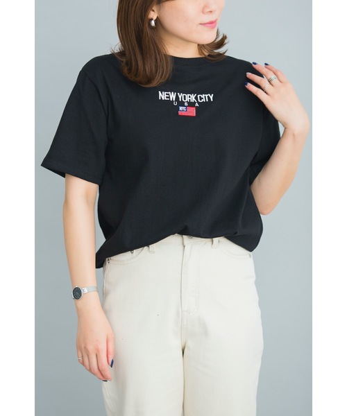 prose verse(プロズヴェール)の「《WEB限定》NYC刺繍ロゴTシャツ(Tシャツ/カットソー・レディース・ブラック/ホワイト・フリ-)」の13枚目の写真