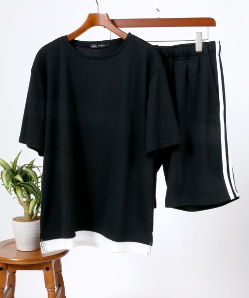 レイヤードTシャツ×ショーツ <セットアップ>