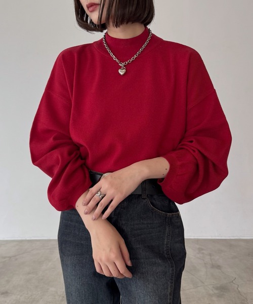 PAGEBOY(ページボーイ)の「〈自宅で洗える!〉WEB限定アイテム / ハイネックボリュームニット(ニット/セーター・レディース・オフホワイト/ブラック/グレー/グリーン/パープル/ボルドー/モカ/グリーン系その他/マスタード/グレイッシュベージュ/ダークブラウン/オレンジ/ブルー/グリーン系その他2/ホワイト系その他/サックスブルー/イエロー/ネイビー/チャコールグレー/レッド系その他・FREE)」の19枚目の写真