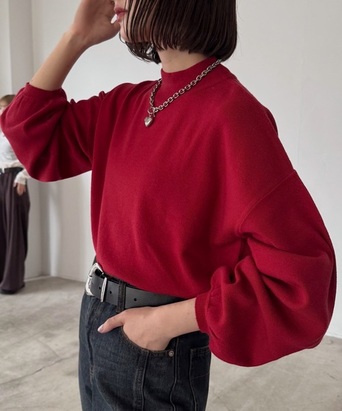 ぽむ　ページ 自宅で洗える！〉WEB限定アイテム / ハイネックボリュームニット