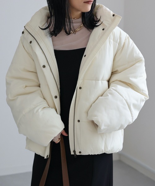 セール】【選べる2素材】中綿フードブルゾン / スタンドブルゾン