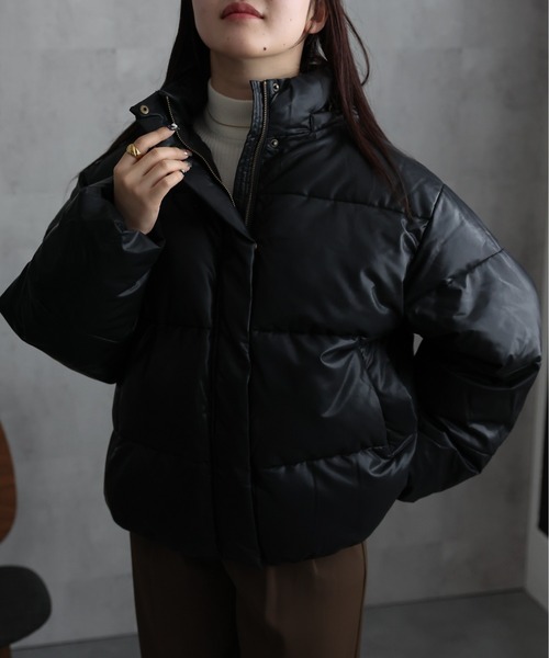 セール】【選べる2素材】中綿フードブルゾン / スタンドブルゾン