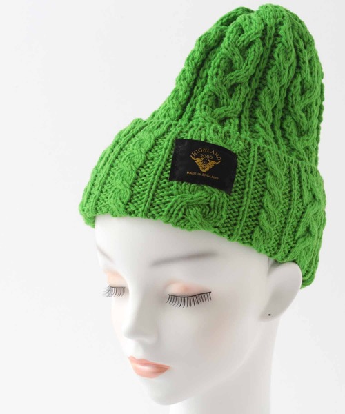 HIGHLAND 2000(ハイランドトゥーサウザンド)の「HIGHLAND 2000 ブリティッシュウール100% ニット帽 ボブキャップ(ニットキャップ/ビーニー・メンズ・グレー/ミント/ダークオレンジ/オフホワイト/ブラック×ホワイト/パープル/ブルー/グレイッシュブルー/オリーブ/ホワイト系その他/ブラウン/グリーン/アクア/インディゴブルー/グレイッシュベージュ/ピンク/キャメル/イエロー/ライトピンク/ブラック/黄緑系/ダークグリーン・FREE)」の10枚目の写真