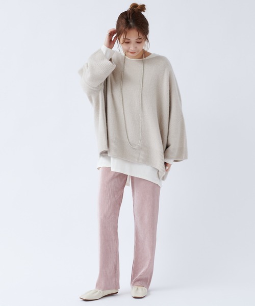 DouDou（ドゥドゥ）の「フォックスウールチュニック（ニット/セーター・レディース・グレイッシュベージュ/サックスブルー/レモンイエロー・FREE）」の20枚目の写真