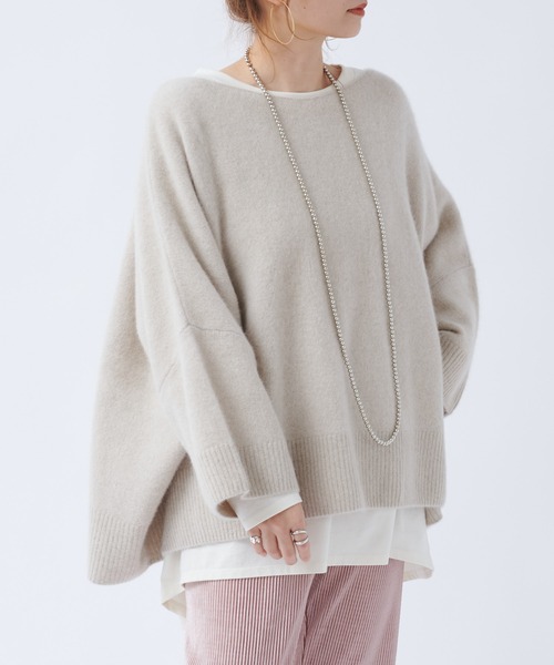 DouDou（ドゥドゥ）の「フォックスウールチュニック（ニット/セーター・レディース・グレイッシュベージュ/サックスブルー/レモンイエロー・FREE）」の12枚目の写真