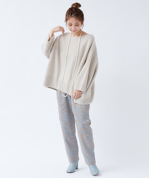 DouDou（ドゥドゥ）の「フォックスウールチュニック（ニット/セーター・レディース・グレイッシュベージュ/サックスブルー/レモンイエロー・FREE）」の5枚目の写真