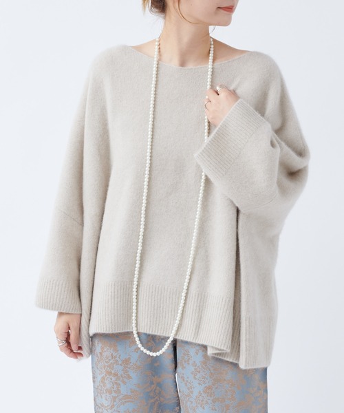 DouDou（ドゥドゥ）の「フォックスウールチュニック（ニット/セーター・レディース・グレイッシュベージュ/サックスブルー/レモンイエロー・FREE）」の13枚目の写真