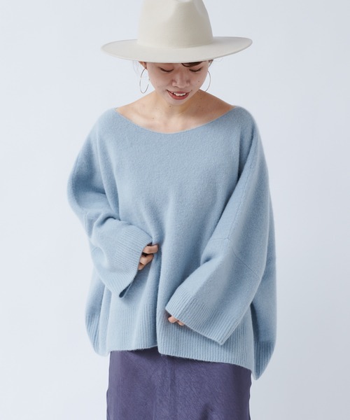 DouDou（ドゥドゥ）の「フォックスウールチュニック（ニット/セーター・レディース・グレイッシュベージュ/サックスブルー/レモンイエロー・FREE）」の8枚目の写真