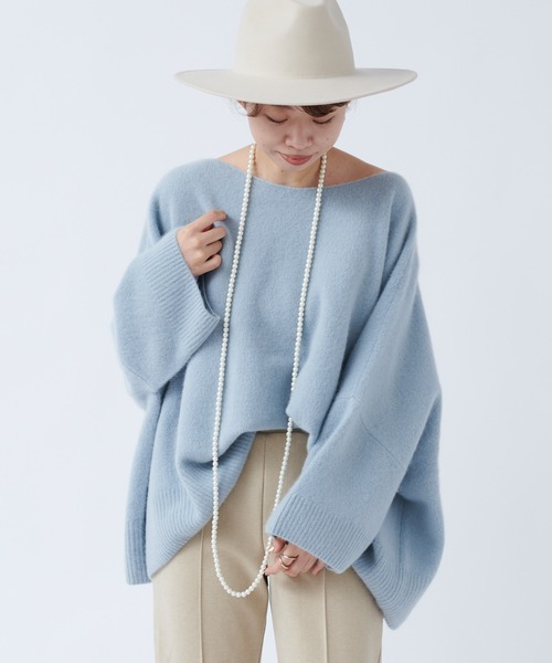 DouDou（ドゥドゥ）の「フォックスウールチュニック（ニット/セーター・レディース・グレイッシュベージュ/サックスブルー/レモンイエロー・FREE）」の16枚目の写真