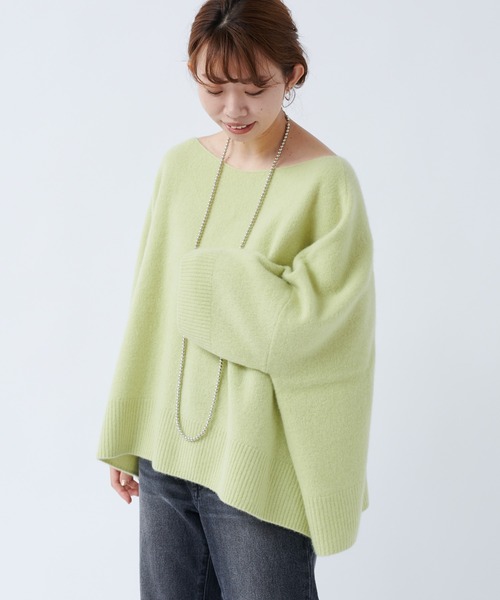 DouDou（ドゥドゥ）の「フォックスウールチュニック（ニット/セーター・レディース・グレイッシュベージュ/サックスブルー/レモンイエロー・FREE）」の10枚目の写真