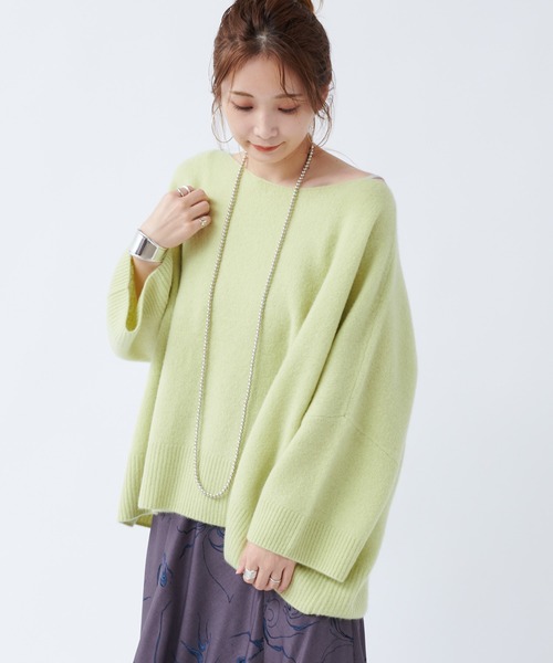 DouDou（ドゥドゥ）の「フォックスウールチュニック（ニット/セーター・レディース・グレイッシュベージュ/サックスブルー/レモンイエロー・FREE）」の18枚目の写真