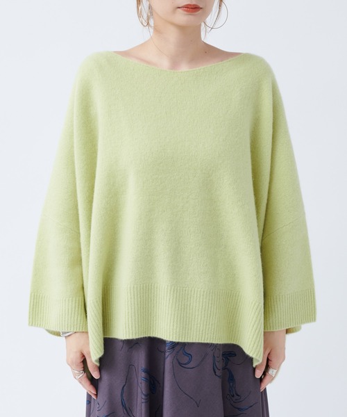 DouDou（ドゥドゥ）の「フォックスウールチュニック（ニット/セーター・レディース・グレイッシュベージュ/サックスブルー/レモンイエロー・FREE）」の11枚目の写真