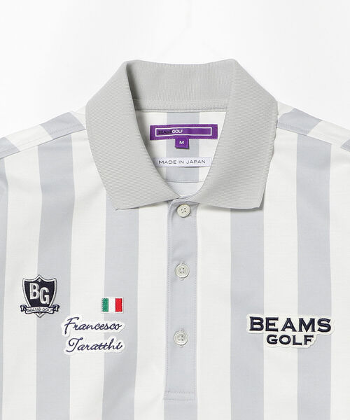 BEAMS GOLF PURPLE LABEL/ タラッティ ストライプ ポロシャツ