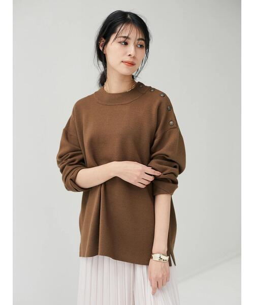 CRAFT STANDARD BOUTIQUE(クラフトスタンダードブティック)の「ショルダーボタンニットプルオーバー●*(ニット/セーター・レディース・ネイビー/アイボリー/モカ/グレー系その他4/ブルー系その他2/イエロー系その他2・M/L)」の8枚目の写真