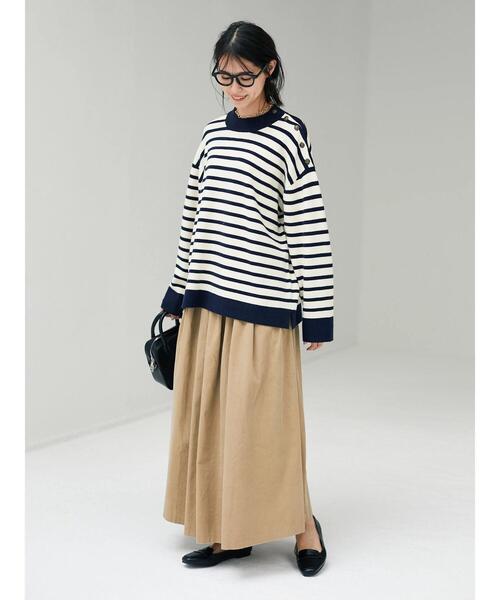 CRAFT STANDARD BOUTIQUE(クラフトスタンダードブティック)の「ショルダーボタンニットプルオーバー●*(ニット/セーター・レディース・ネイビー/アイボリー/モカ/グレー系その他4/ブルー系その他2/イエロー系その他2・M/L)」の14枚目の写真