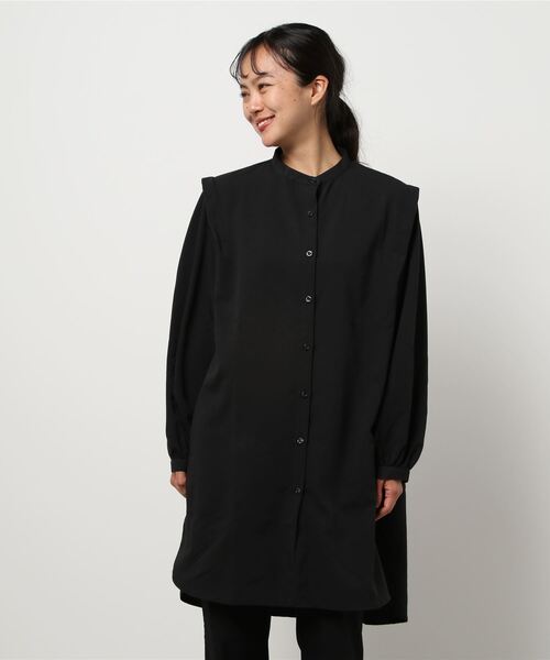 バンドカラーショルダータックシャツチュニック（チュニック）｜KOBE