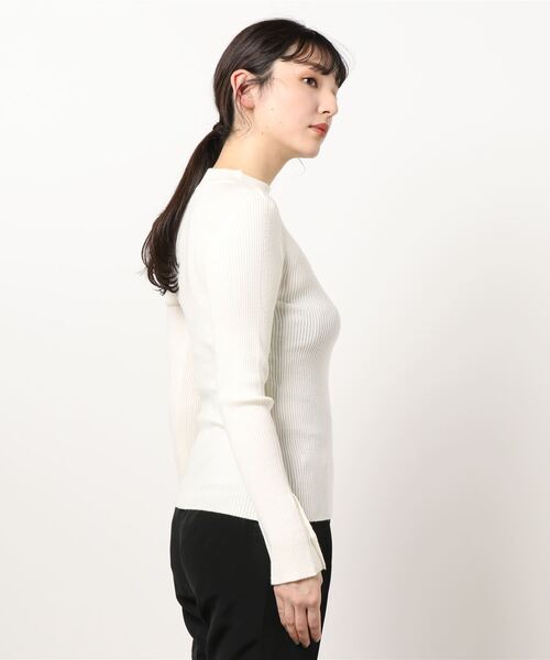 ROYAL PARTY（ロイヤルパーティー）の「(エコヴェロ)洗えるニットプチハイトップス（ニット/セーター・レディース・マルチ/ブラック/オフホワイト/パープル/グリーン・FREE）」の6枚目の写真