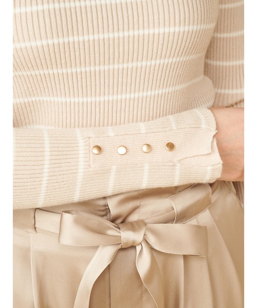 ROYAL PARTY（ロイヤルパーティー）の「(エコヴェロ)洗えるニットプチハイトップス（ニット/セーター・レディース・マルチ/ブラック/オフホワイト/パープル/グリーン・FREE）」の9枚目の写真