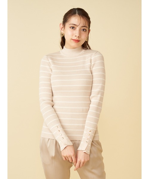 ROYAL PARTY（ロイヤルパーティー）の「(エコヴェロ)洗えるニットプチハイトップス（ニット/セーター・レディース・マルチ/ブラック/オフホワイト/パープル/グリーン・FREE）」の12枚目の写真