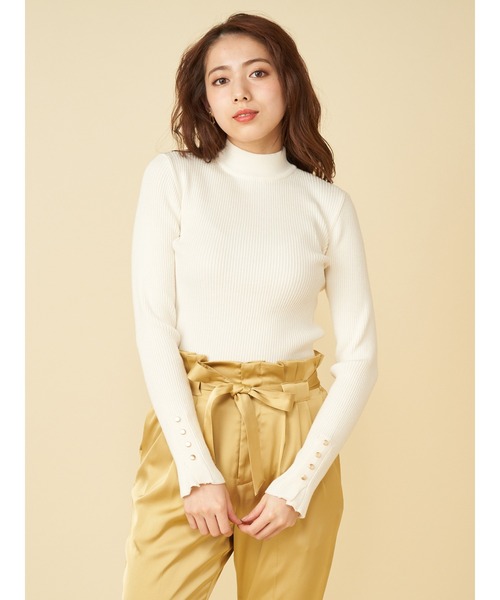 ROYAL PARTY（ロイヤルパーティー）の「(エコヴェロ)洗えるニットプチハイトップス（ニット/セーター・レディース・マルチ/ブラック/オフホワイト/パープル/グリーン・FREE）」の15枚目の写真