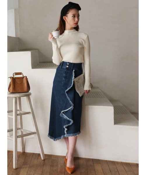 ROYAL PARTY（ロイヤルパーティー）の「(エコヴェロ)洗えるニットプチハイトップス（ニット/セーター・レディース・マルチ/ブラック/オフホワイト/パープル/グリーン・FREE）」の18枚目の写真