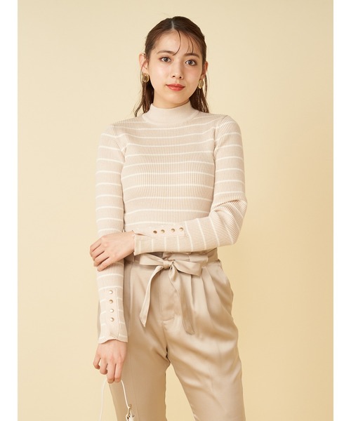 ROYAL PARTY（ロイヤルパーティー）の「(エコヴェロ)洗えるニットプチハイトップス（ニット/セーター・レディース・マルチ/ブラック/オフホワイト/パープル/グリーン・FREE）」の16枚目の写真