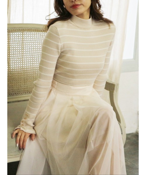 ROYAL PARTY（ロイヤルパーティー）の「(エコヴェロ)洗えるニットプチハイトップス（ニット/セーター・レディース・マルチ/ブラック/オフホワイト/パープル/グリーン・FREE）」の19枚目の写真