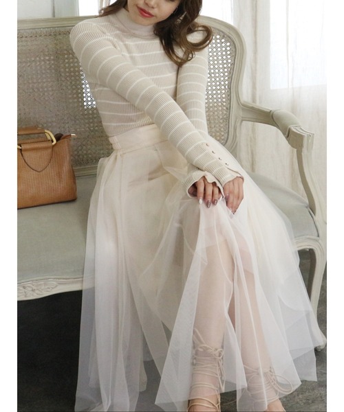 ROYAL PARTY（ロイヤルパーティー）の「(エコヴェロ)洗えるニットプチハイトップス（ニット/セーター・レディース・マルチ/ブラック/オフホワイト/パープル/グリーン・FREE）」の20枚目の写真