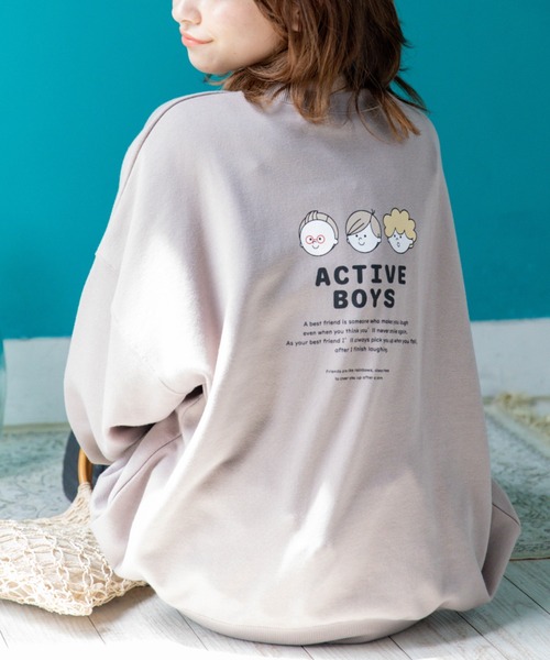 Mysa&Liina(ミーサリーナ)の「ボーイズプリントプルオーバー(Tシャツ/カットソー・レディース・チャコールグレー/グレイッシュベージュ/キナリ・M)」の2枚目の写真
