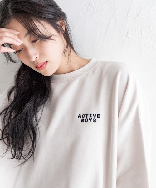 Mysa&Liina(ミーサリーナ)の「ボーイズプリントプルオーバー(Tシャツ/カットソー・レディース・チャコールグレー/グレイッシュベージュ/キナリ・M)」の6枚目の写真